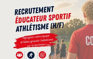 NOUS RECRUTONS UN ÉDUCATEUR SPORTIF ATHLÉTISME (H/F)