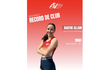 Record du club pour Agathe Allain